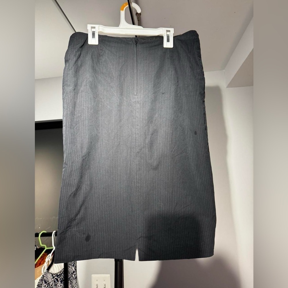 agnès b. Paris Pinstripe Cotton Pencil Skirt Made in France 40 - Picture 7 of 11